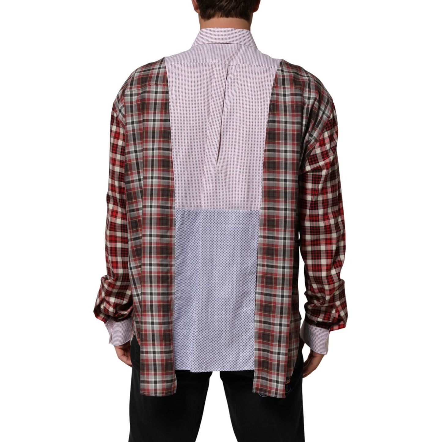 Dolce & Gabbana Multicolor Cotton Collared Checkered Shirt