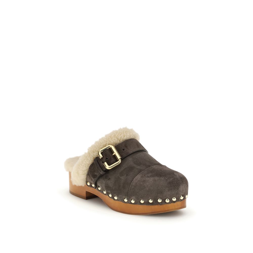 Chloé Brown Lamb Ovis Aries Aries Clogs