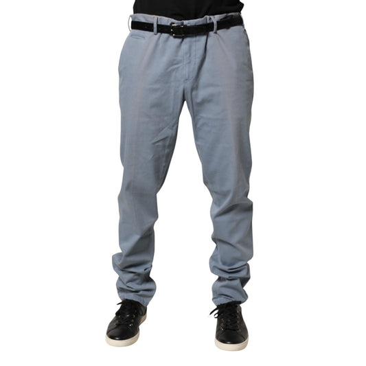 PT01 Blue Men Chino Mid Waist Tapered Fit Trouser Pants