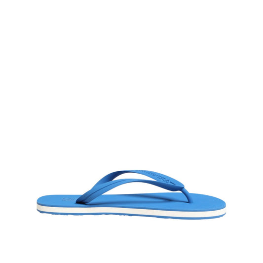 Dolce & Gabbana Blue White Logo Beachwear Flats Slipper Shoes