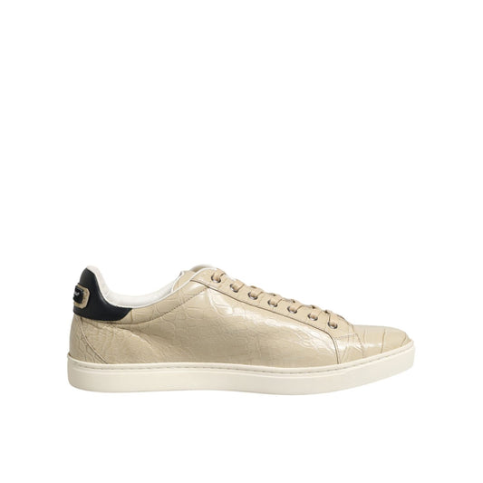 Dolce & Gabbana Beige London Low Top Leather Sneakers Shoes