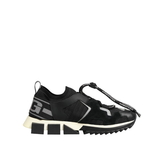 Dolce & Gabbana Black Mesh Sorrento Trekking Sneakers Shoes