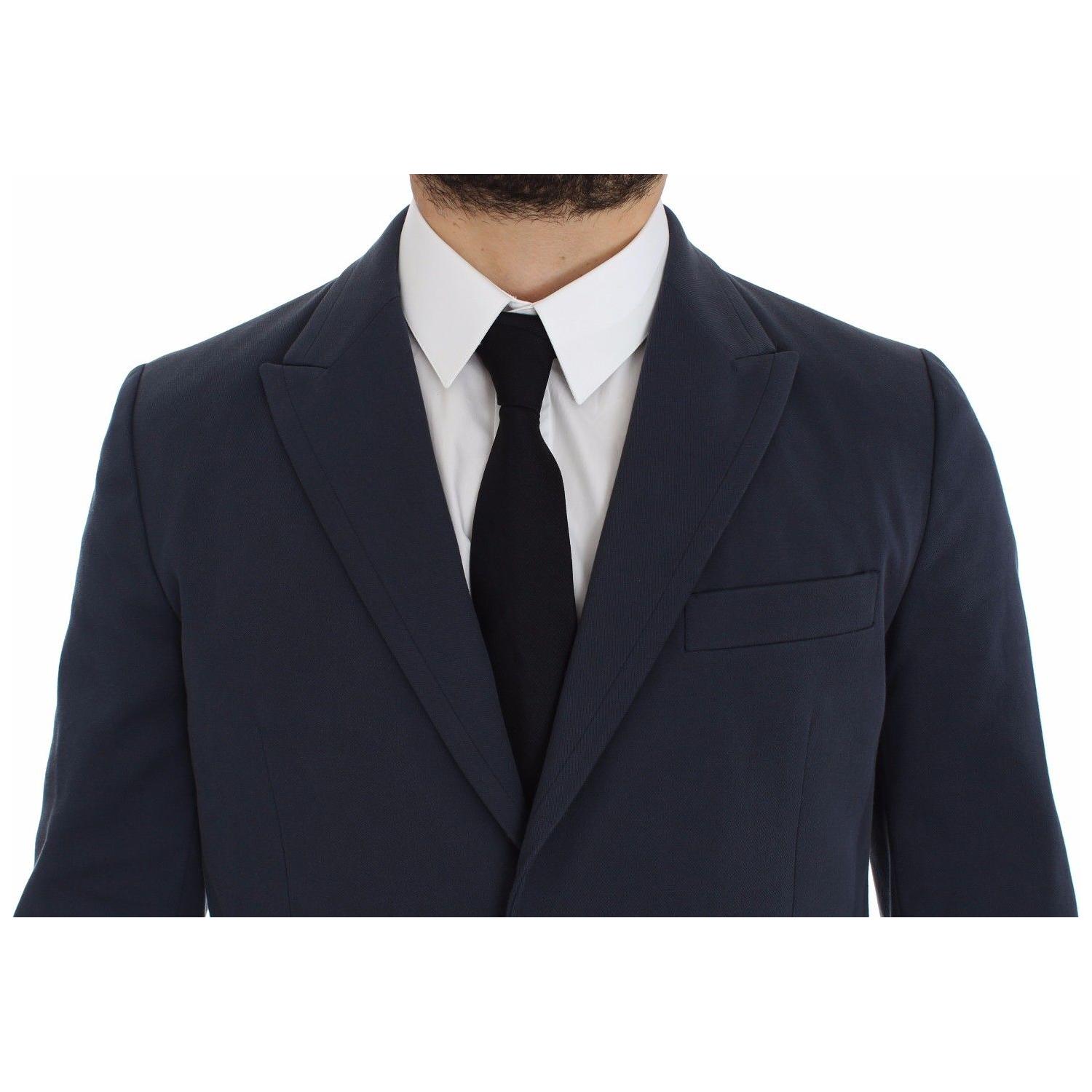 Dolce & Gabbana Blue Cotton Stretch Casual Blazer