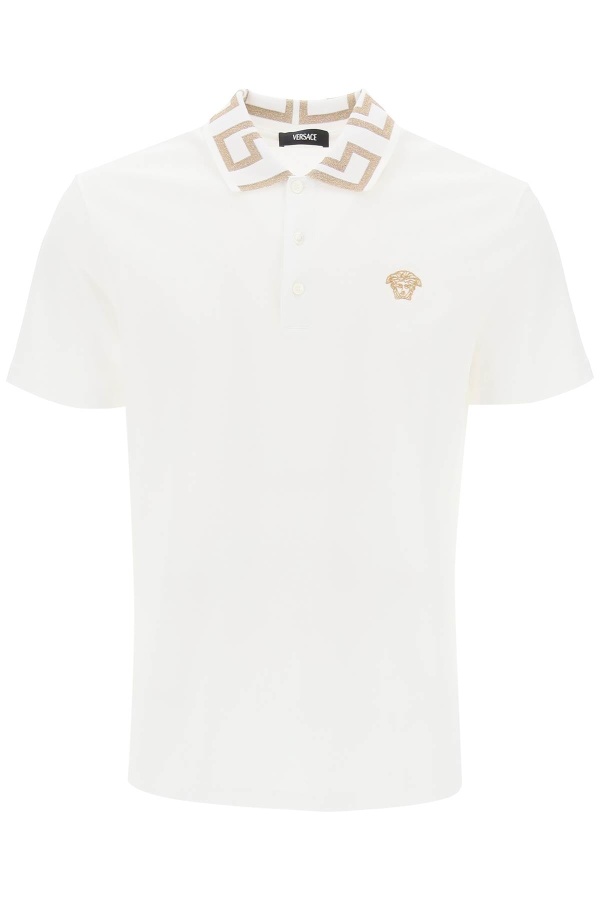 Versace polo shirt with greca collar Topwear Versace