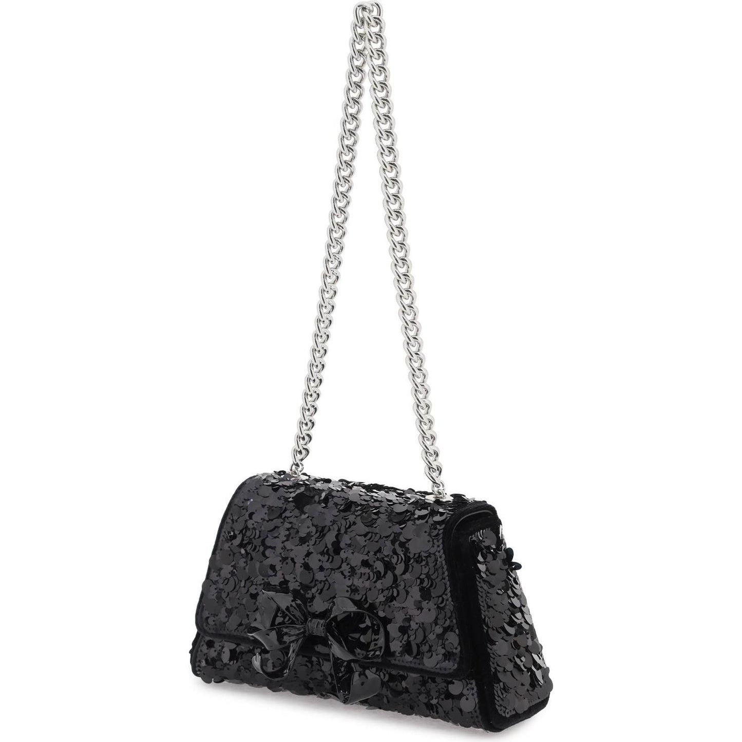 Self-Portrait Self Portrait sequined bow mini shoulder bag Handbag Self-Portrait