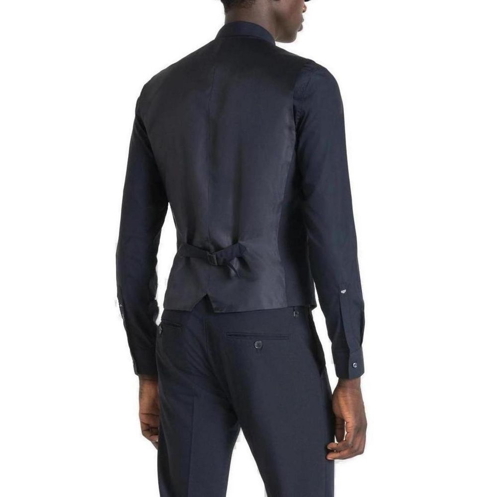 Antony Morato Blue Polyester Waistcoat