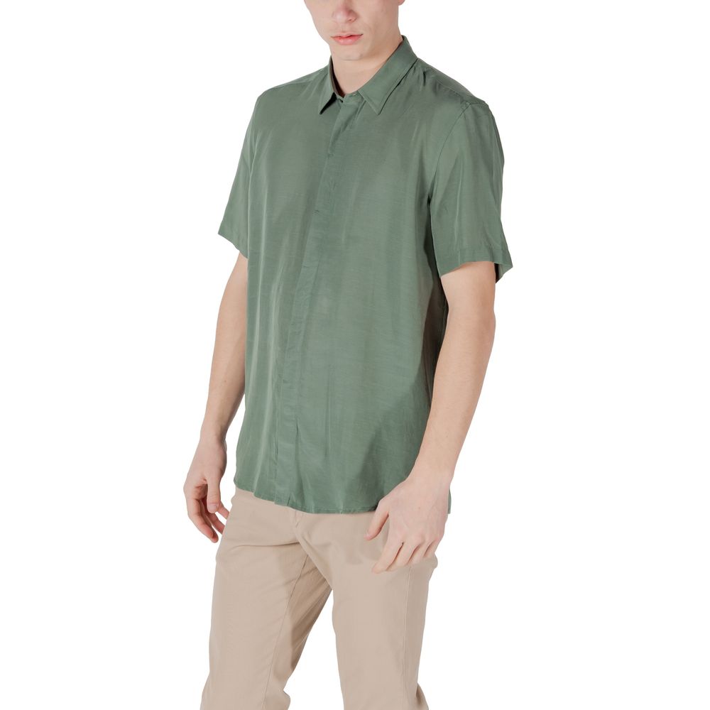 Antony Morato Green Lyocell Shortsleeve Shirt