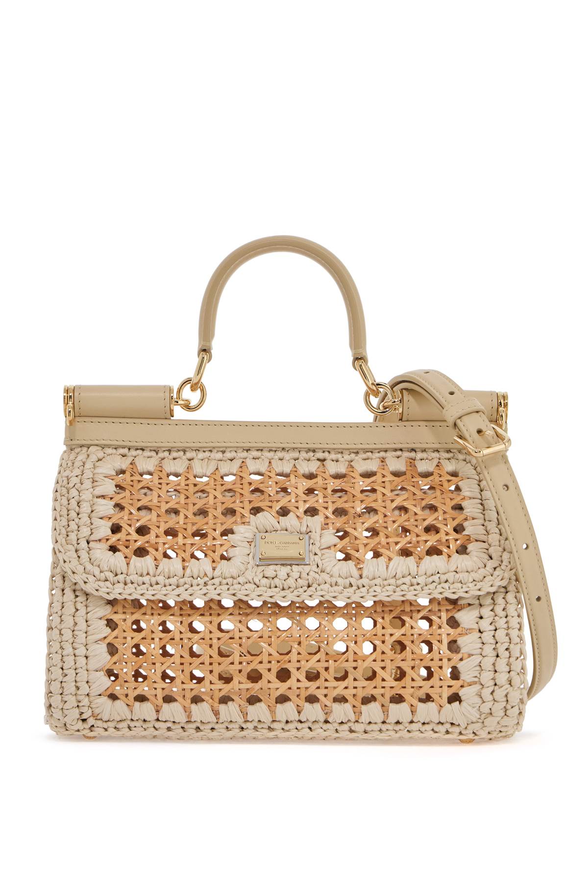 Dolce & Gabbana Dolce & Gabbana 'extended sicily handbag in straw and raff