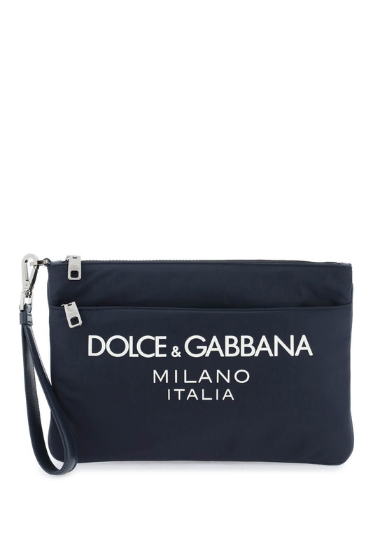 Dolce & Gabbana nylon pouch with rubberized logo Business & travel bags Dolce & Gabbana