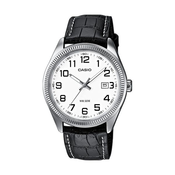 CASIO COLLECTION Mod. DATE. LEATHER - WHITE. NUMBERS CASIO COLLECTION & VINTAGE