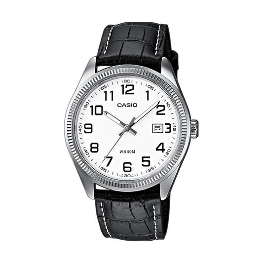 CASIO COLLECTION Mod. DATE. LEATHER - WHITE. NUMBERS CASIO COLLECTION & VINTAGE