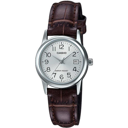 CASIO COLLECTION Mod. LADY DATE SILVER. LEATHER - ARGENTEE WATCHES