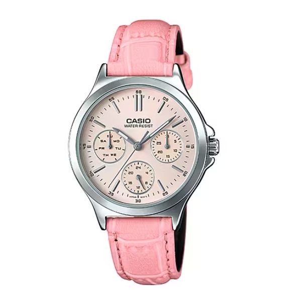 CASIO COLLECTION Mod. LADY MULTIFUNCTION. LEATHER - PINK WATCHES
