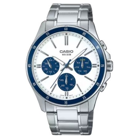 CASIO COLLECTION Mod. MULTIFUNCTION CALENDAR - WHITE & BLUE PANDA WATCHES