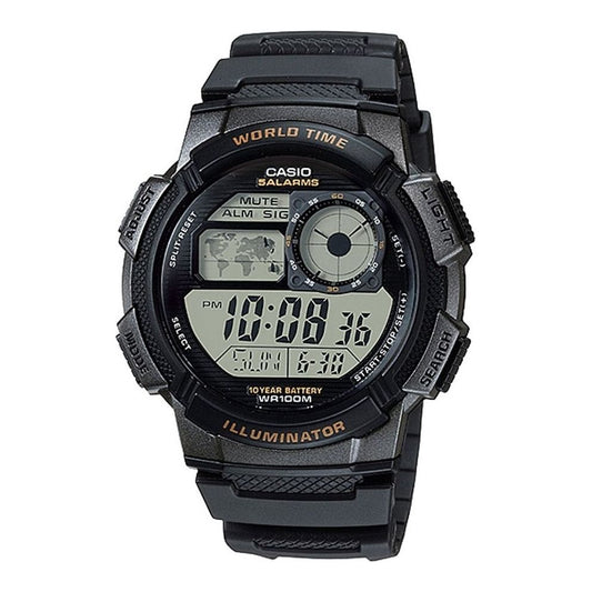 CASIO SPORT Mod. DIVER - WORLD TIME ILLUMINATOR 5 ALARMS. 10 YEARS BATTERY - BLACK CASIO COLLECTION & VINTAGE