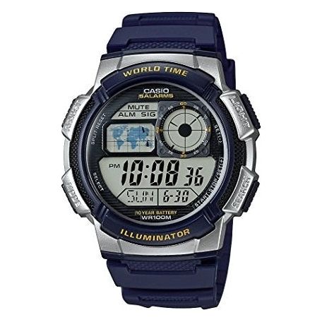 CASIO SPORT Mod. DIVER - WORLD TIME ILLUMINATOR 5 ALARMS. 10 YEARS BATTERY - SILVER WATCHES
