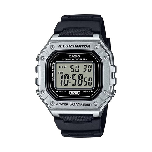 CASIO TIMELESS COLLECTION Mod. SPORT ILLUMINATOR WR 50M. ALARM. CHRONOGRAPH - SILVER - METAL SERIE CASIO COLLECTION & VINTAGE