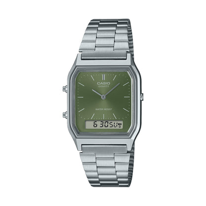 CASIO VINTAGE Mod. EDGY COLLECTION SUNRAY DIAL - GREEN MOSS WATCHES