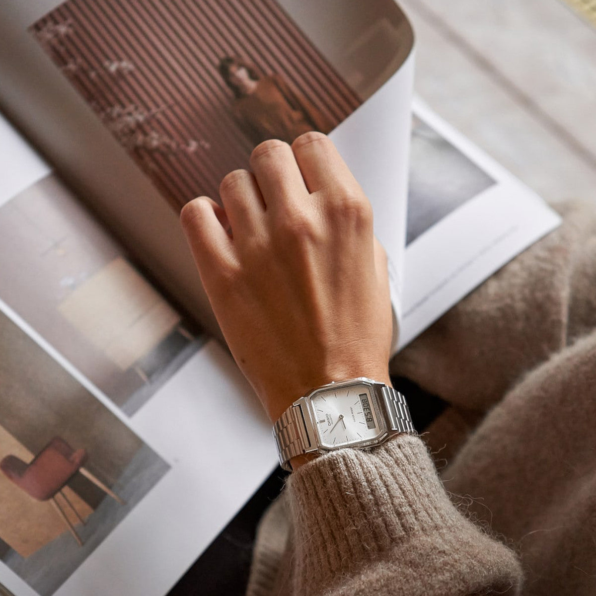 CASIO VINTAGE Mod. EDGY COLLECTION SUNRAY DIAL - SILVER CASIO COLLECTION & VINTAGE