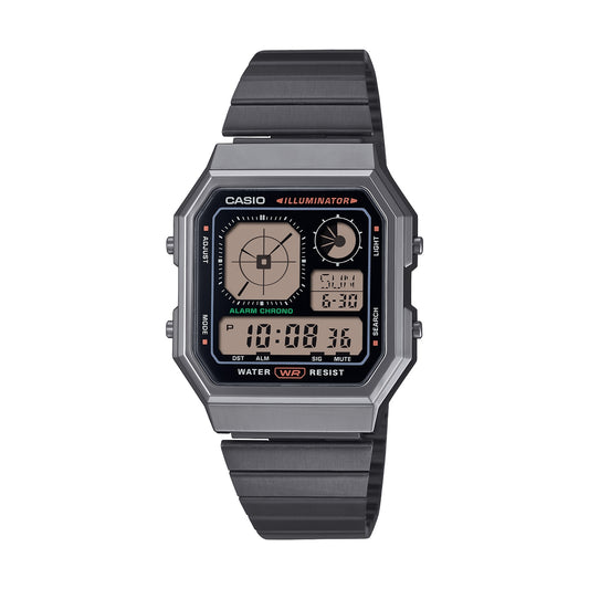 CASIO VINTAGE Mod. RETRO FUTURE EDGY COLLECTION - FULL BLACK WATCHES