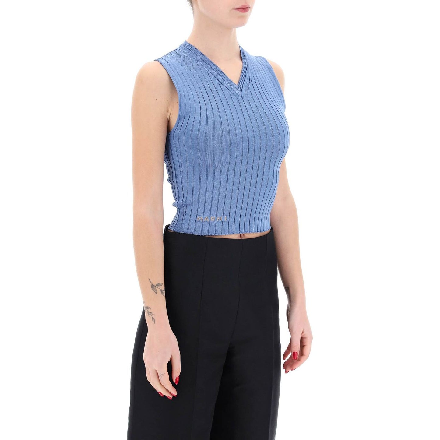 Marni sleeveless ribbed knit top Topwear Marni