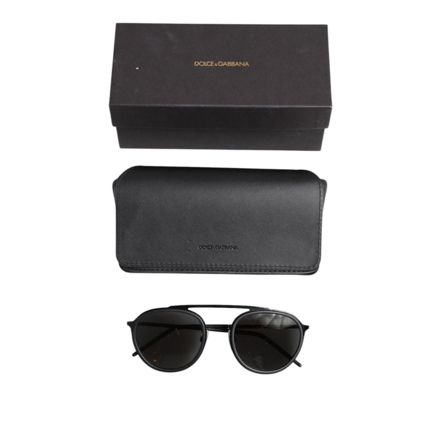 Dolce & Gabbana Black Metal Frame Round DG2276 Eyewear Shades Sunglasses