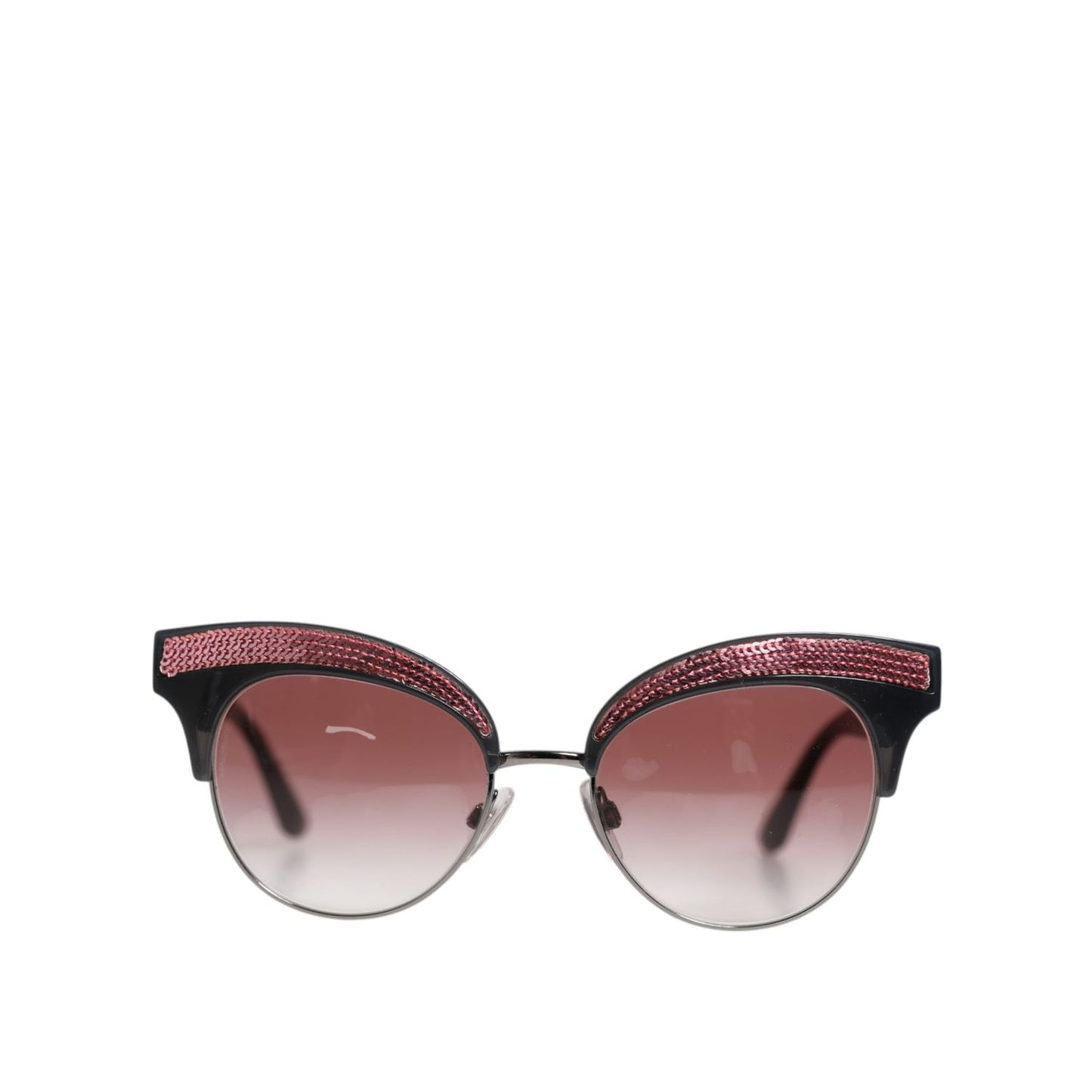 Dolce & Gabbana Black Pink Mirrored Cat Eye DG6109 Sequined Sunglasses
