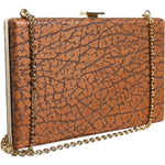 Dolce & Gabbana Brown Leather Gold Frame Clutch Mini Crossbody Bag Dolce & Gabbana Sienna