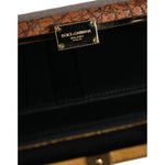 Dolce & Gabbana Brown Leather Gold Frame Clutch Mini Crossbody Bag Dolce & Gabbana Black