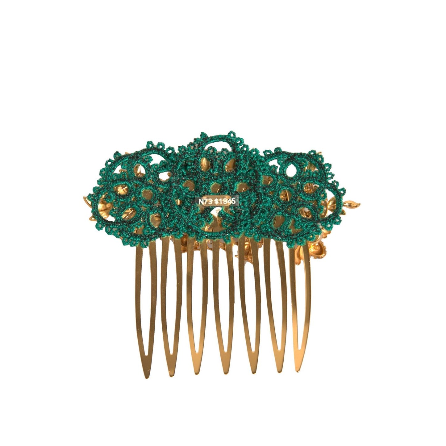 Dolce & Gabbana Gold Brass Crystals Hair Stick Comb