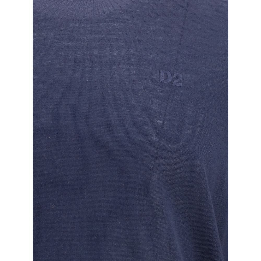 Dsquared² Blue Fleece Wool Sweatshirt