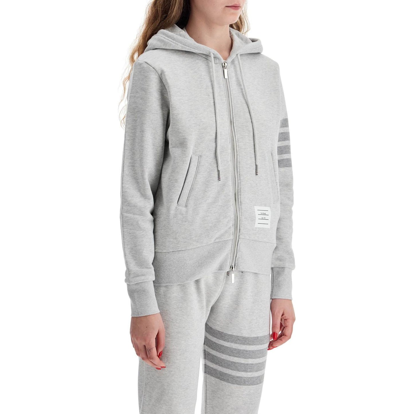 Thom Browne 4-bar hoodie with zipper and