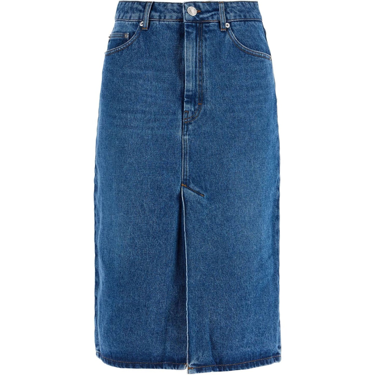 Ami Alexandre Matiussi denim midi skirt in seven Skirts Ami Alexandre Matiussi