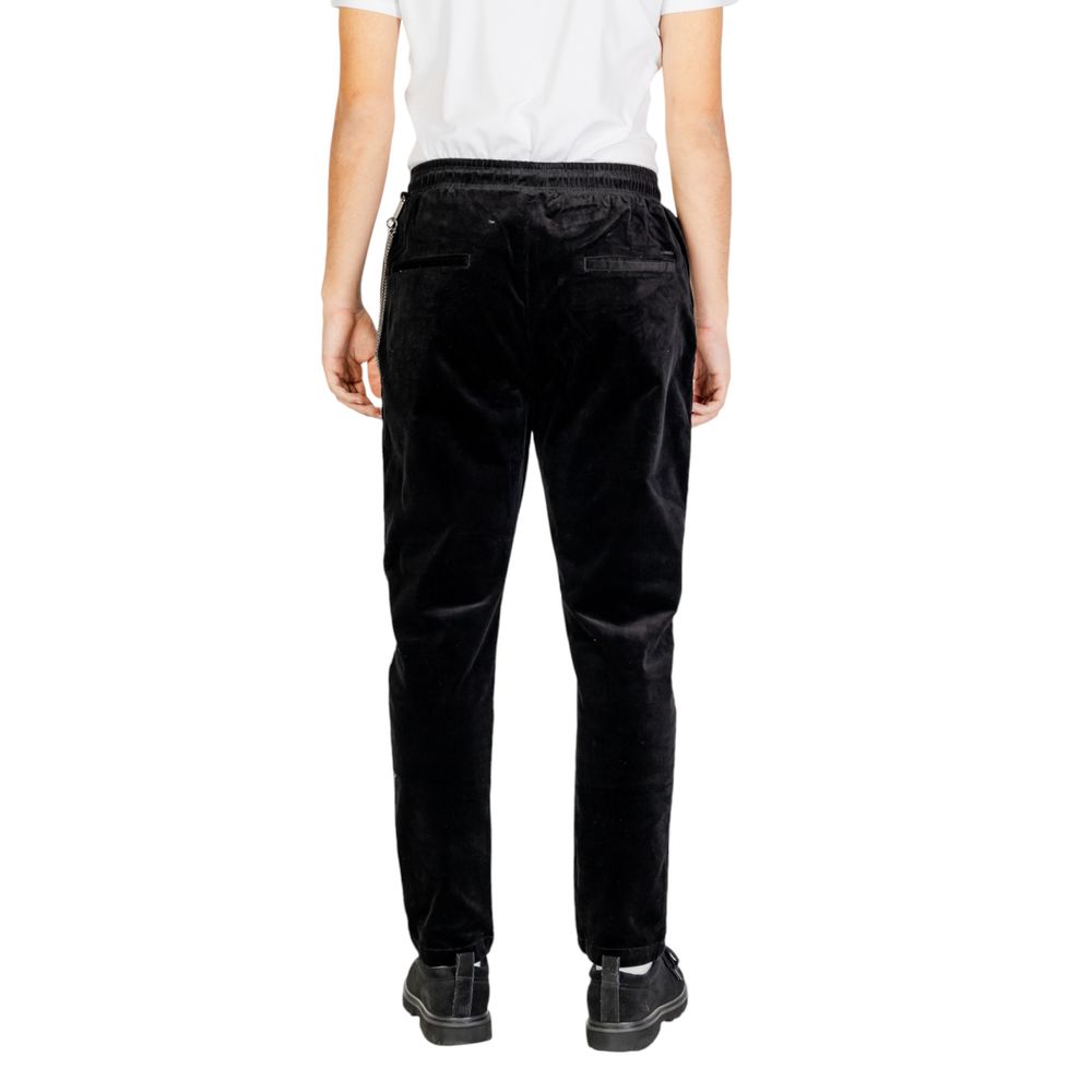 Gianni Lupo Black Cotton Casual Pants