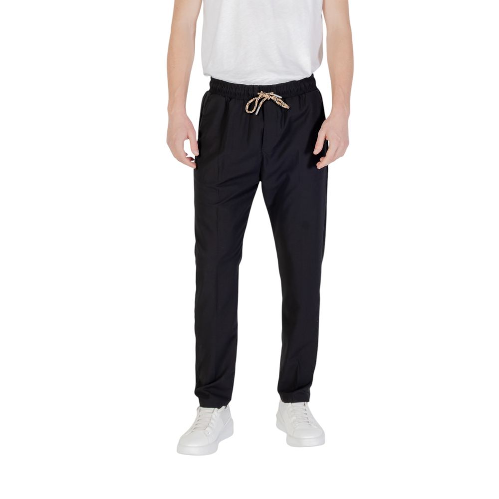 Gianni Lupo Black Polyester Casual Pants