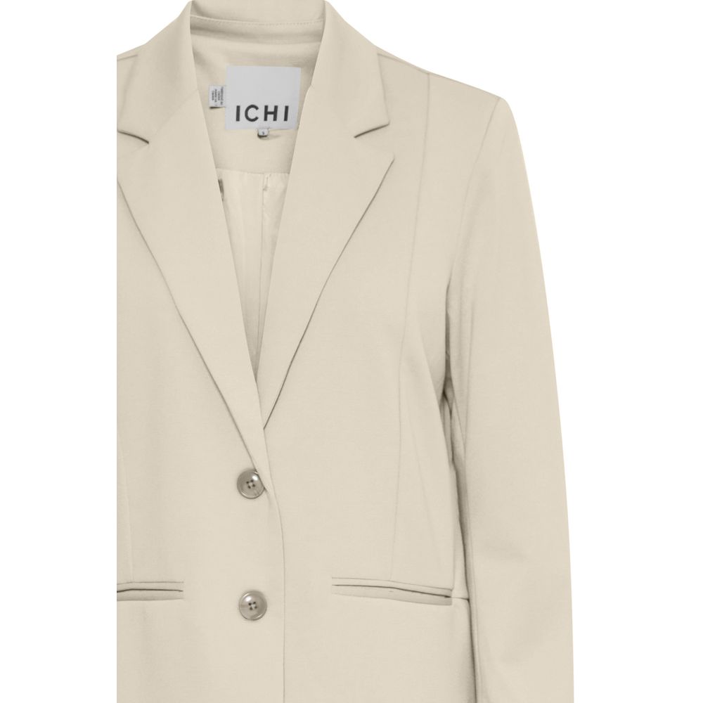 ICHI Beige Recycled Polyester Blazer