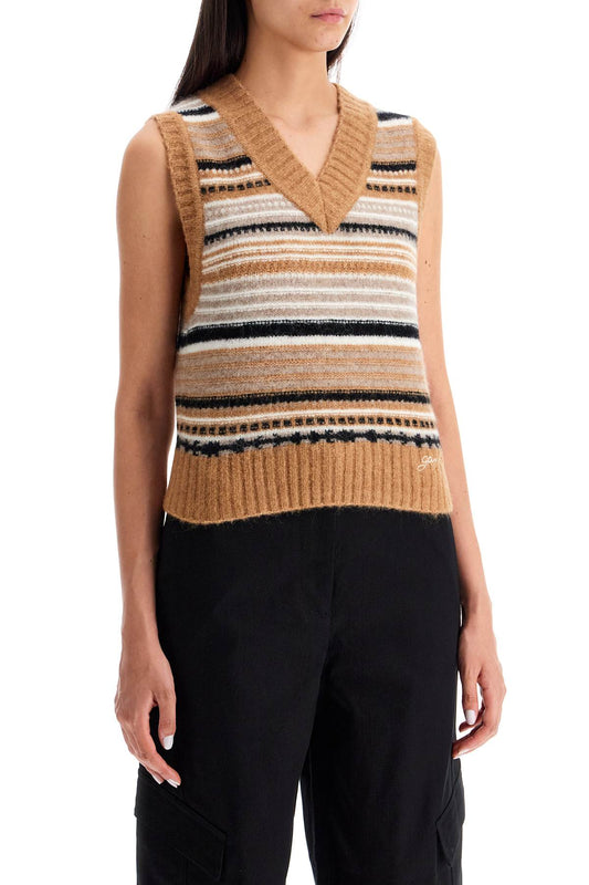 Ganni "soft striped knit vest with a comfortable Knitwear Ganni