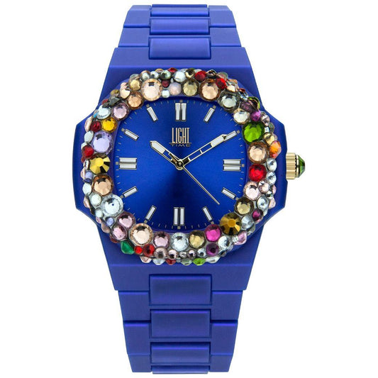 LIGHT TIME Mod. VELVET NAUTILUS - Blue Rainbow Strass WATCHES LIGHT TIME