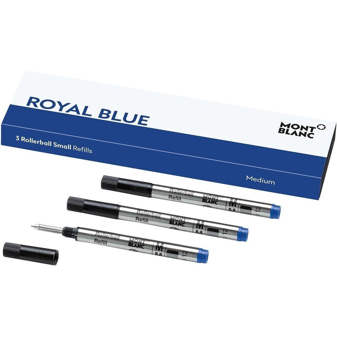 MONTBLANC Mod. ROYAL BLUE - BALLPOINT PEN REFILLS - MEDIUM - 3 PCS PENS,Refill MONTBLANC 128241