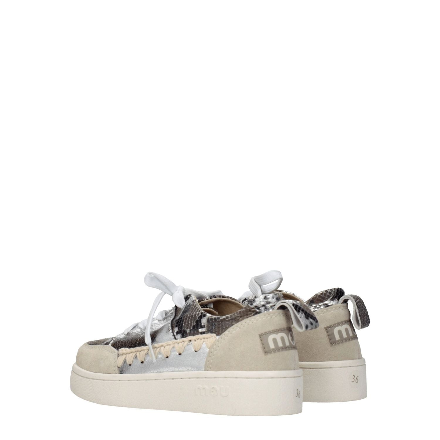 Mou Gray Leather Low Top Sneakers