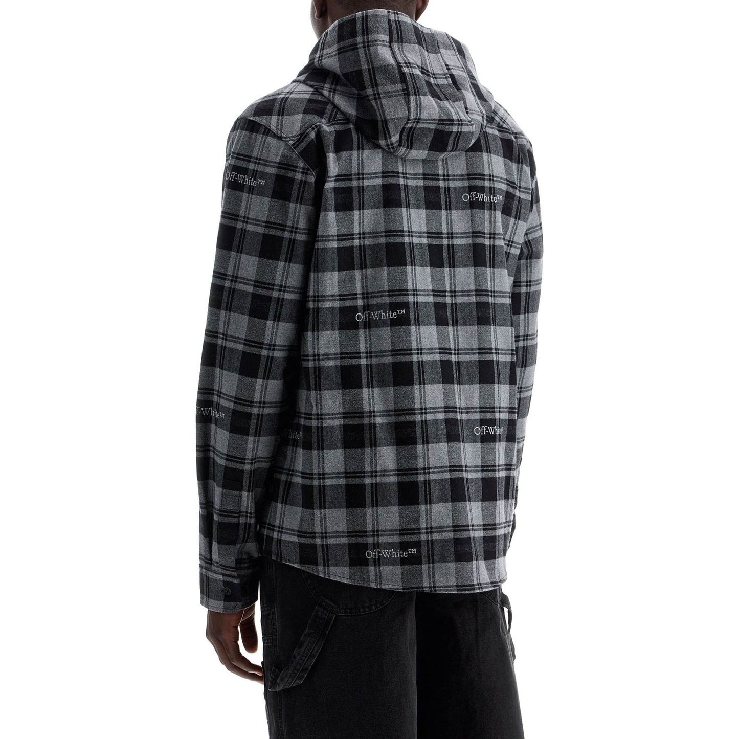 Off-White checked overshirt with hood Vests Off-White