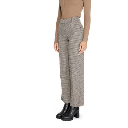 Only Beige Polyester Flared Pants