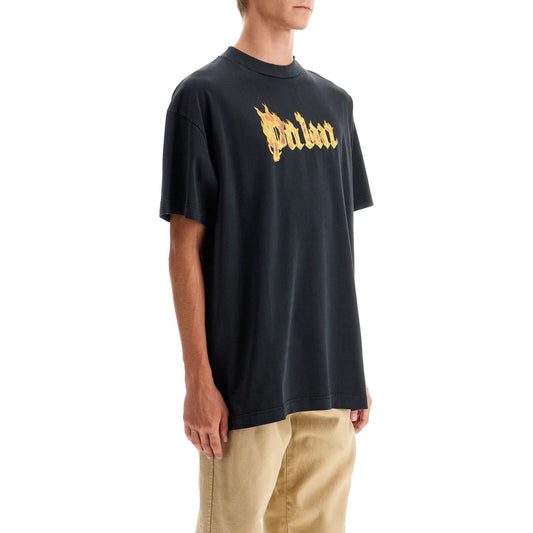 Palm Angels 'burning logo t-shirt Topwear Palm Angels