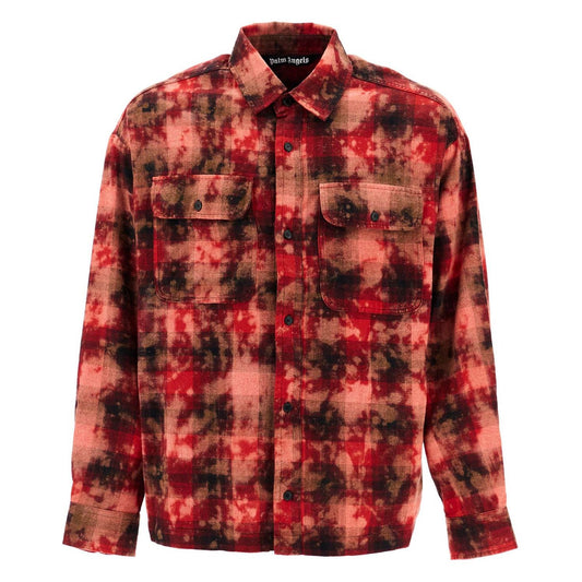 Palm Angels 'flannel shirt with curved logo Shirts Palm Angels