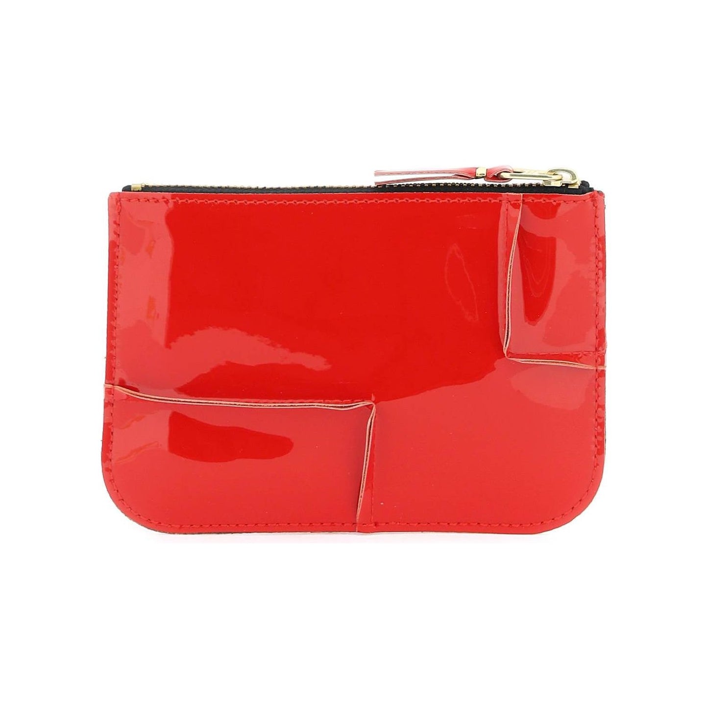 Comme Des Garcons Wallet zip around patent leather wallet with zipper