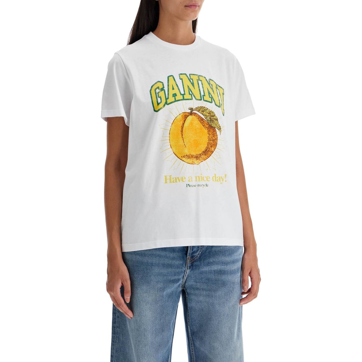 Ganni relaxed fit printed t-shirt Topwear Ganni