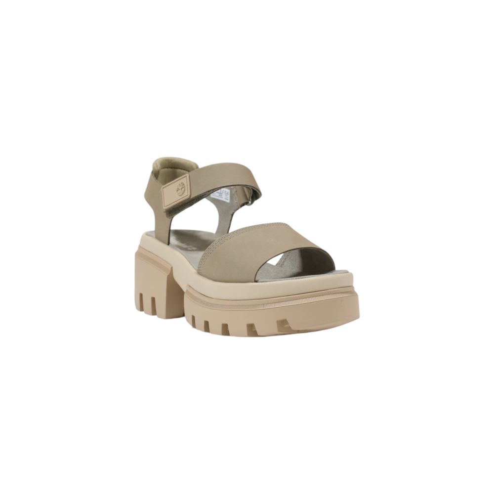 Timberland Beige Leather Platform Sandals