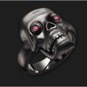 AMBROSINI JEWELS - ANELLO ARGENTO 925° teschio finitura brunita mis 13