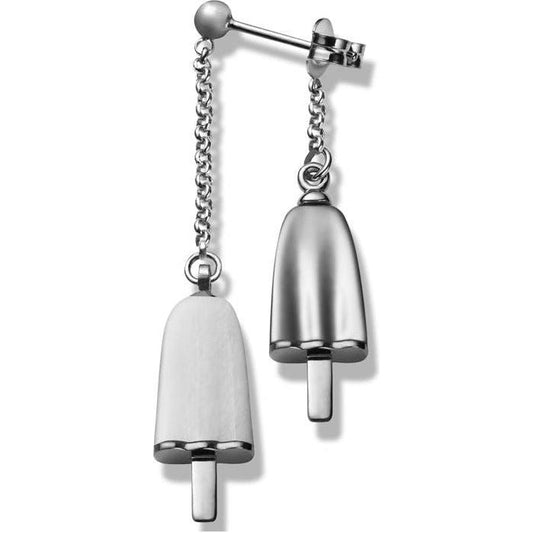 AMBROSINI JEWELS -  ORECCHINI doppi ARGENTO 925° ghiacciolo finitura bianca pietra bianca WOMAN EARRING AMBROSINI JEWELS